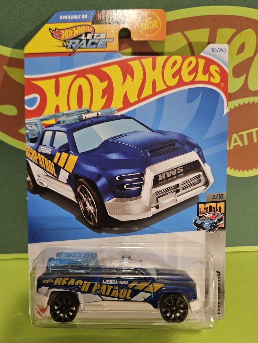 HotWheels Beach Patrol Blue Die-Cast Truck